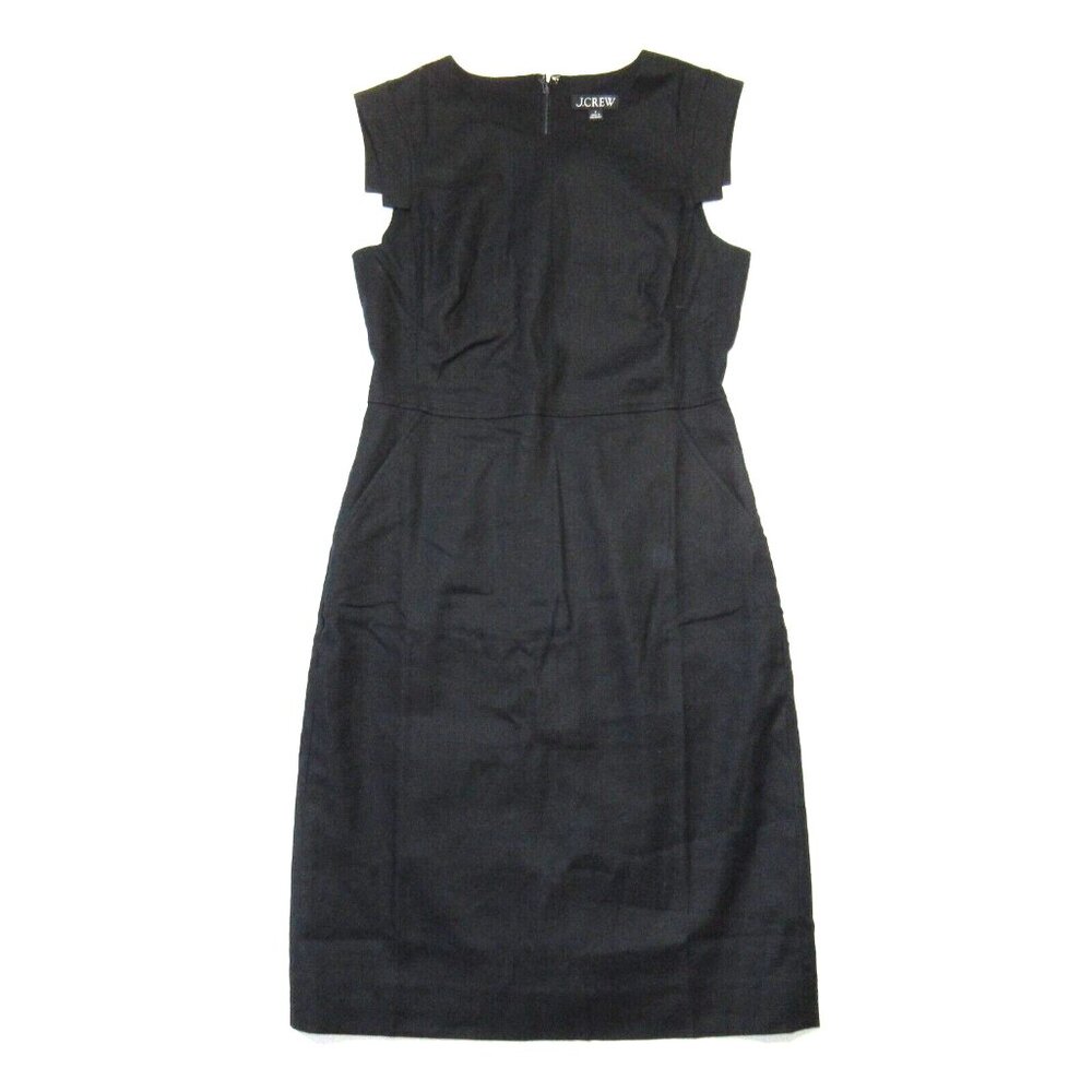 NWT J.Crew Resume Sheath in Black Stretch Linen Dress 8 $198